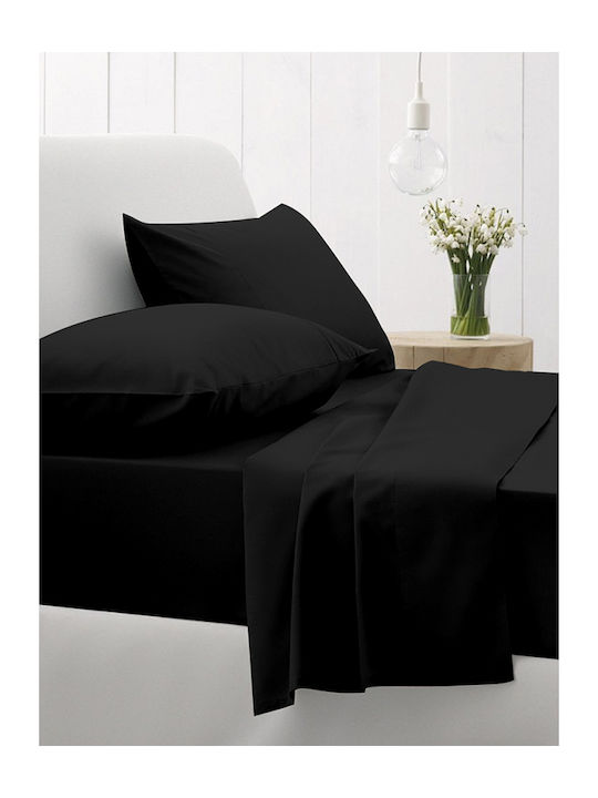 Sunshine Παπλωματοθήκη Βαμβακερή Μονή 170x250 Cotton Feelings 27 Black