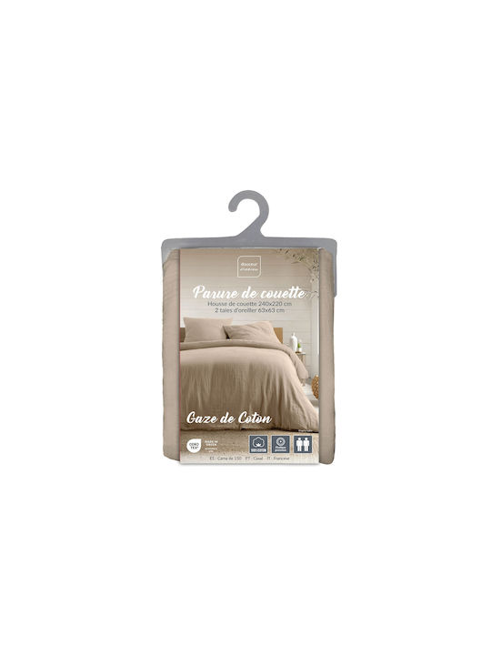 Douceur d'Intérieur Duvet Cover Set Queen with 2 Pillowcases 220x240 Angelia Beige
