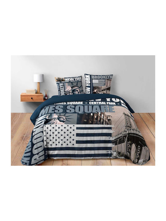 Douceur d'Intérieur Duvet Cover Set Cotton Queen with 2 Pillowcases 220x240 Brooklyn Multicolored