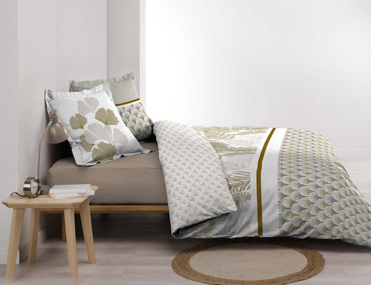 Douceur d'Intérieur Duvet Cover Set Cotton Queen with 2 Pillowcases 220x240 Melisse Beige