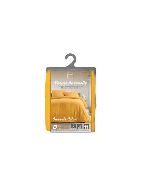 Douceur d'Intérieur Duvet Cover Set Cotton Queen with 2 Pillowcases 240x260 Angelia Yellow