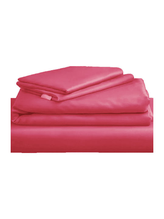 Ariete Комплект Плик за Завивка Памучен Кинг Сайз с 2 Калъфки 240x260 Red Magenta/Fuchsia