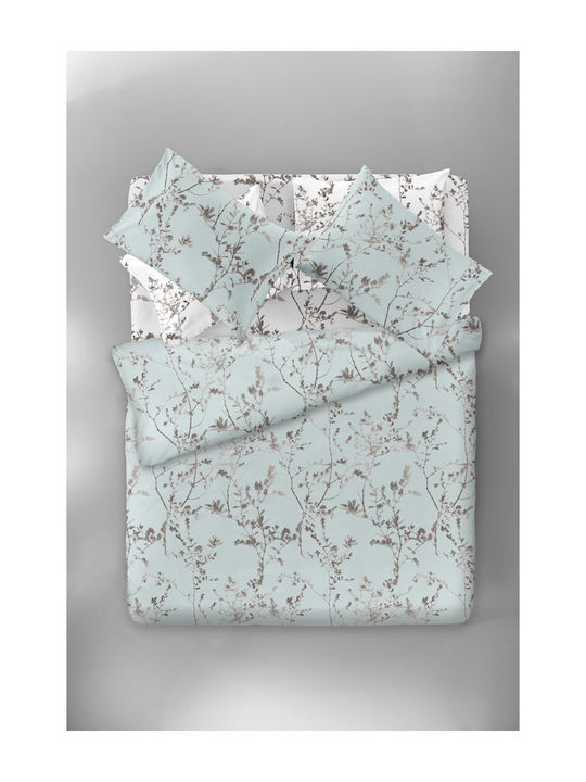 Saint Clair Duvet Cover Set Cotton Queen with 2 Pillowcases 225x245 Lahore Sky