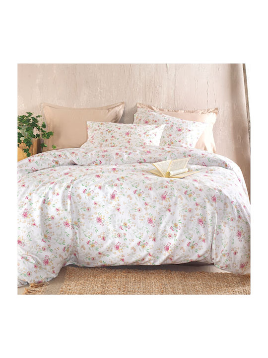 Rythmos Bettbezug-Set Baumwolle Übergröße mit 2 Kissenbezügen 225x250 Sorin Pink