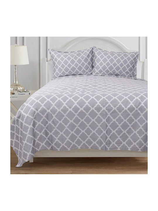 Beauty Home Bettbezug-Set Baumwollsatin Übergröße mit 2 Kissenbezügen 220x240 Fairmont Art 12005 Embrime