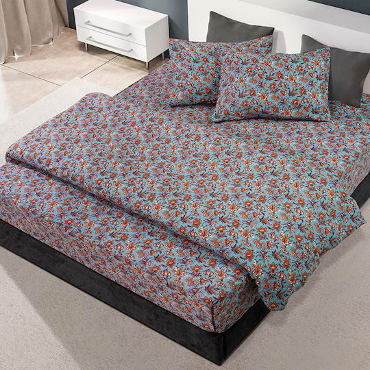 Beauty Home Σετ Παπλωματοθήκη Βαμβακερή Μονή με Μαξιλαροθήκη 160x240cm Mornos Art 11182 Εμπριμέ