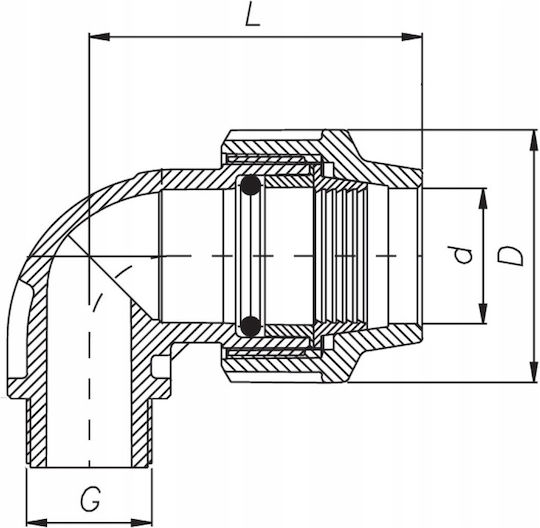 Unidelta 602525 Nuss 25mm Schwarz