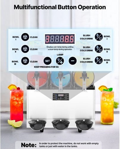 Vevor CGXXRJX315LS56A98V2 Slushy Machine With Capacity 3x15lt