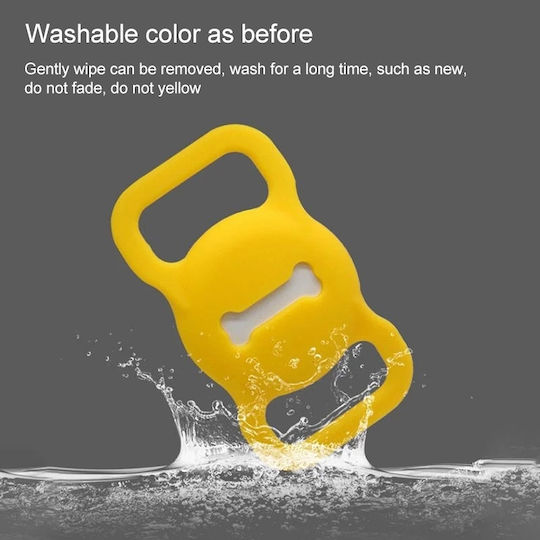 Protective Cover Pet Collar Case Silicone for AirTag in Orange color