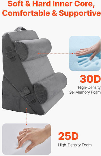 Vevor Wedge Pillow with Memory Foam 30cm Gray XXZKDJXXZ4JT9XXPH001V0
