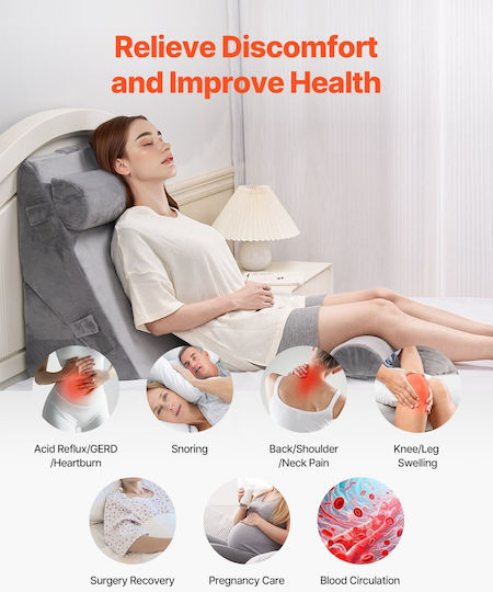 Vevor Wedge Pillow with Memory Foam 30cm Gray XXZKDJXXZ4JT9XXPH001V0