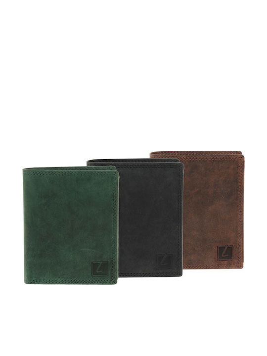 Leather Men's Wallet Classic with RFID Green