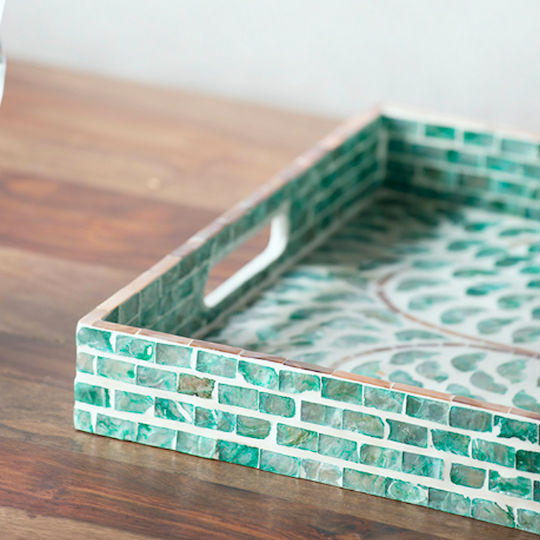 Artekko Wooden Rectangular Decorative Tray 45x35x5cm