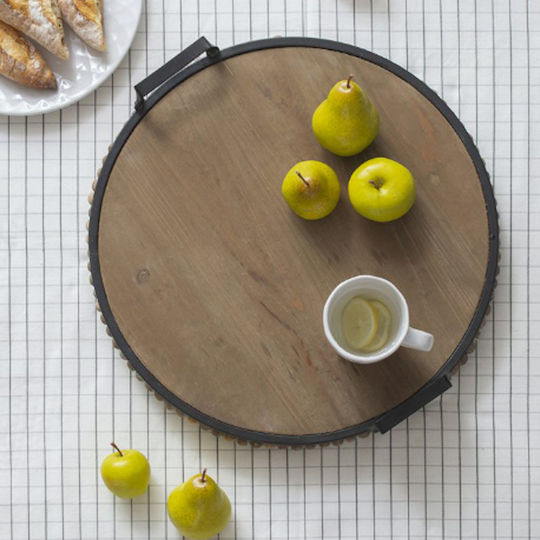Artekko Metallic Round Decorative Tray 45x45x9cm