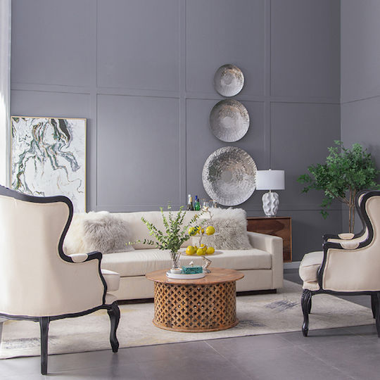 Artekko Tavă Decorativă Lemn Tăvi decorative "Quinn" Set/2 35x35x4 Rotundă 2buc
