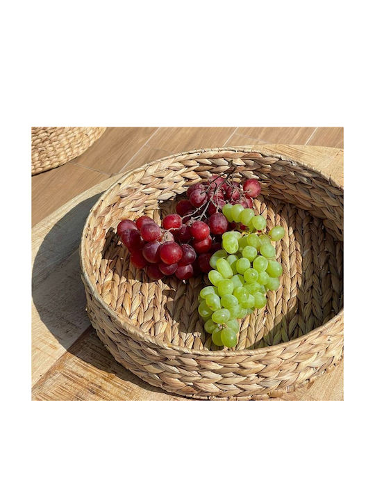 Nef-Nef Homeware Wicker Round Decorative Tray Romano 40x40x10cm