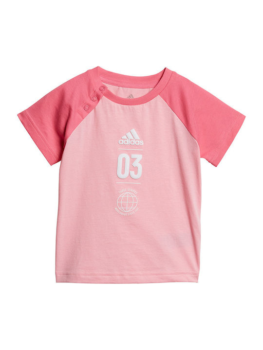 adidas Παιδικό Σετ με Σορτς Ροζ 2τμχ