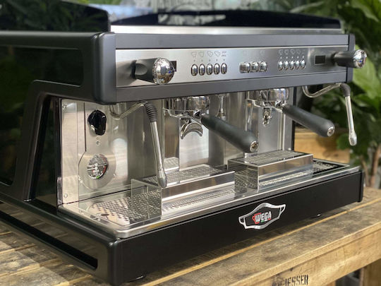 Wega Airy EVD/3 Silver Commercial Espresso Machine with 3 Groups 5.6kW Height 50.5cm Width 79.7cm Length 58cm