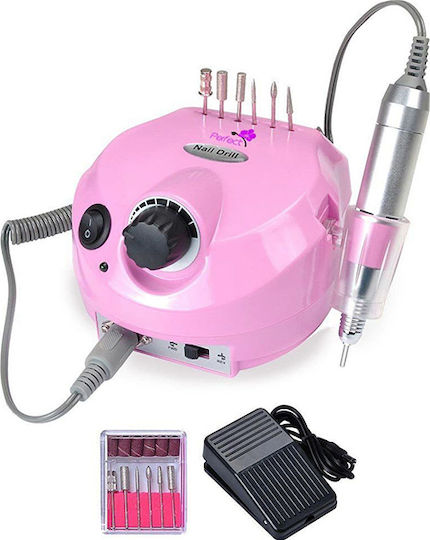 Yanni Extensions Nagelfräser Strom 40W Rosa mit Pedal mit 35000 Umdrehungen pro Minute