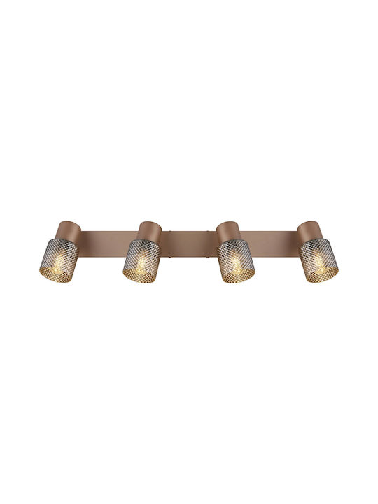 Globo Lighting Spot with 4 Lights and with Socket E14 in Brown Color