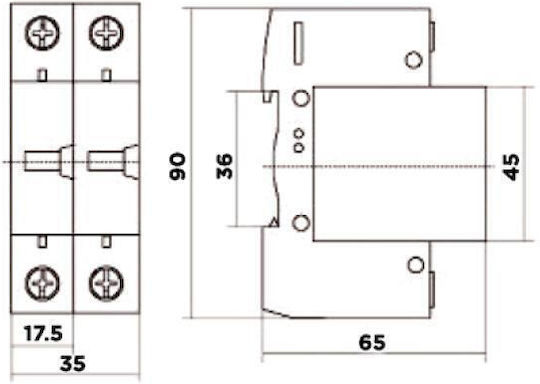 2-Poles Inspired T2 Panel Lightning Protection 40kA