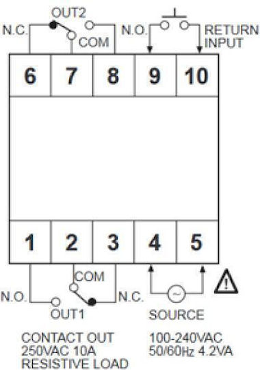 Autonics LE7M-2 Ψηφιακός Χρονοδιακόπτης Ράγας Ετήσιος με Εφεδρεία