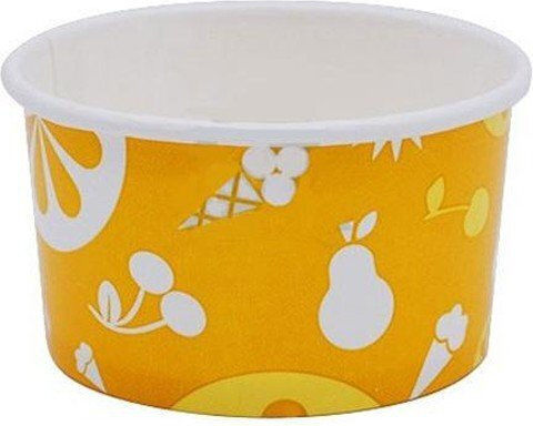 Set Of 50 Yellow Paper Ice Cream Cups With 237ml Capacity