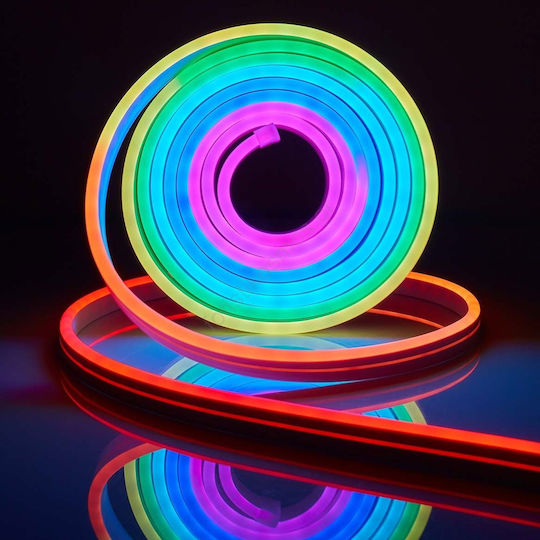 Rixme Waterproof LED Strip USB 5V RGBW Light 5m Neon Flex with Power Supply & Remote Control