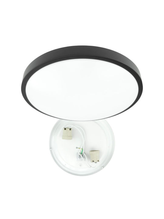 Eco Light Mount Ceiling Light 31cm Black with E27 Lamp Adapter