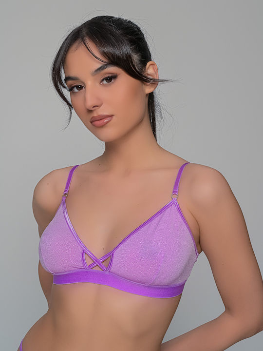 Bralette Λύκρα Λιλά Milenabyparis 173446