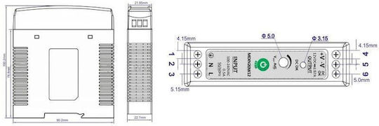 DIN Rail Power Supply 1.67A/12V/20W
