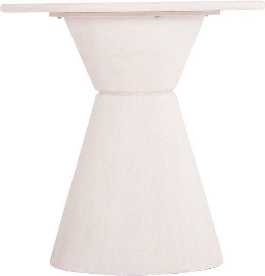 Santorini Rund Tisch Speisesaal Holz Off-white 77x77x76cm