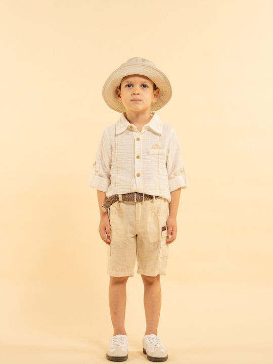 Kinder-Set mit Shorts Sommer 3Stück Ecru, Beige