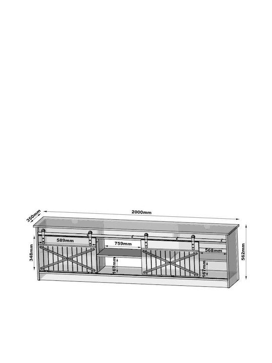 TV-Ständer Granero Braune M200xT56.7xH35cm