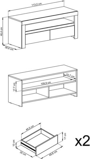 Evoke Επιδαπέδιο Μπεζ 113x39x46εκ. Evoke Επιδαπέδιο Μπεζ 113x39x46εκ.