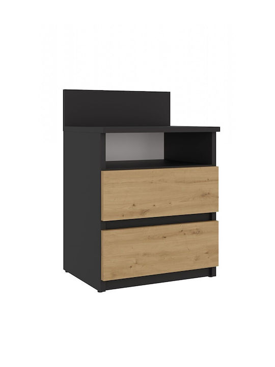 Bedside Table M1 Wooden Oak 40x32x59cm