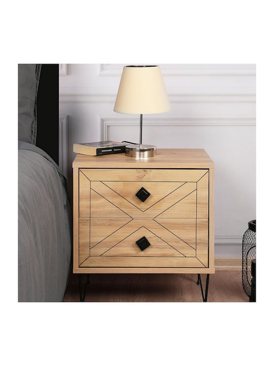 Комод Luna Дървен Brown/Black 55x50x65см