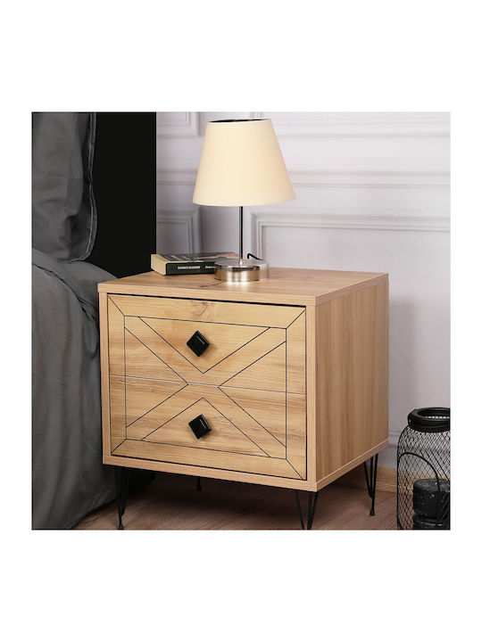 Комод Luna Дървен Brown/Black 55x50x65см