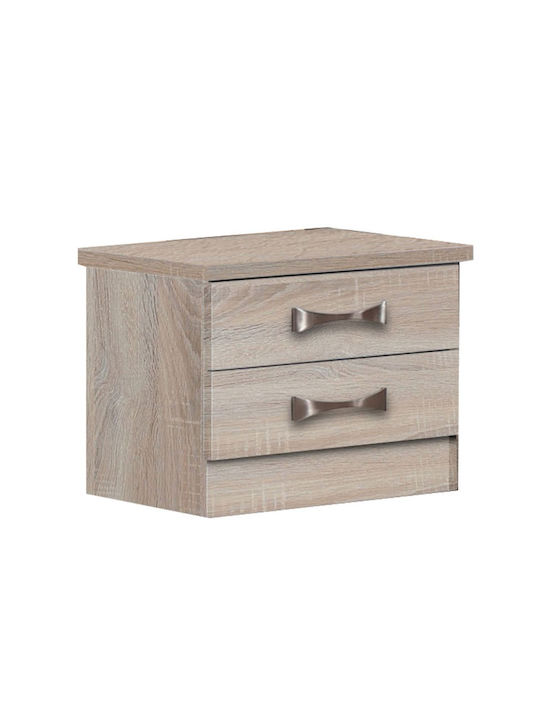 Life Χρώμα Wooden Bedside Table Φυσικό 48x40x39cm
