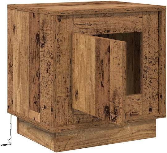 Wooden Bedside Table Old Wood 44x34.5x45cm