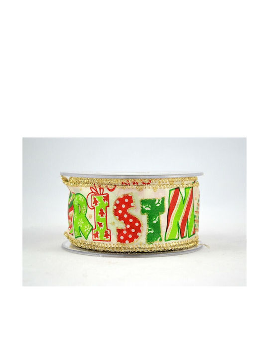 Frohe Weihnachten Band 5/6,7 cm x 9,1 m Natur
