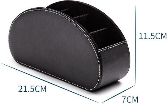 Ebest 5-Slot Black Leather Remote Control Holder