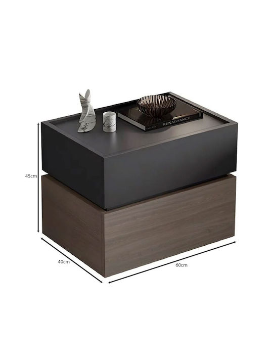 Bedside Table Vanity Wooden Gray 60x40x45cm E7351,1