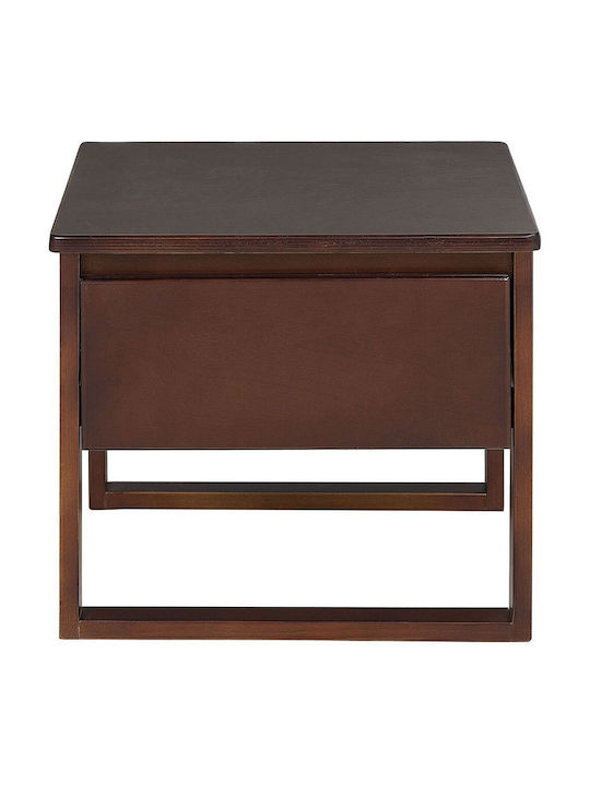 Beliani Wooden Bedside Table Dark Wood Giulia