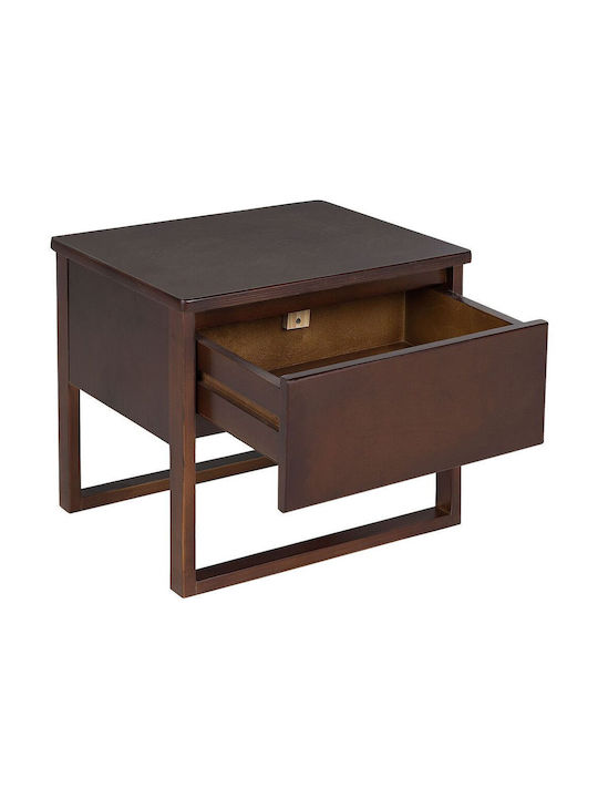 Beliani Wooden Bedside Table Dark Wood Giulia