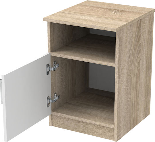 Bedside Table Galdi Wooden Beige 40x45x60cm