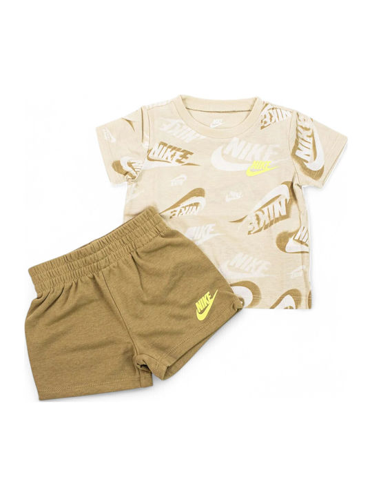 Nike Παιδικό Σετ με Σορτς Beige 2τμχ
