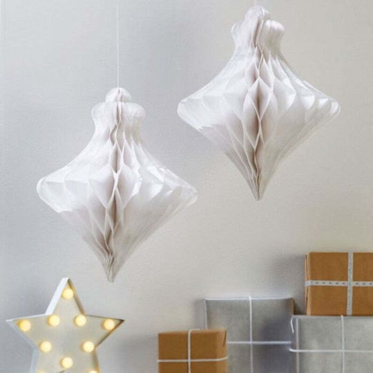 Weiße Honigwaben-Diamantförmige Weihnachtsdekoration