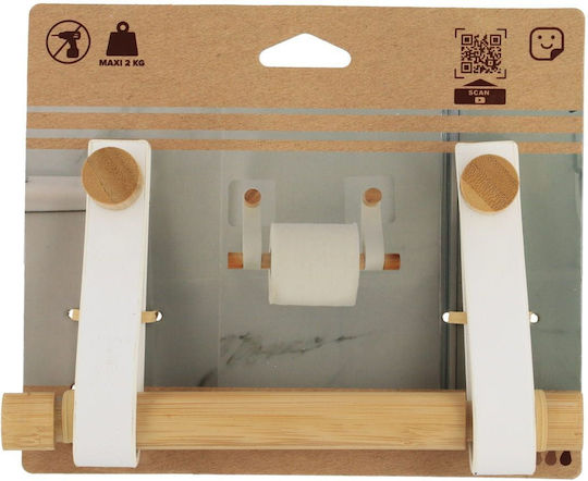 Eurocasa Wandmontiert Papierhalter Bamboo Weiß