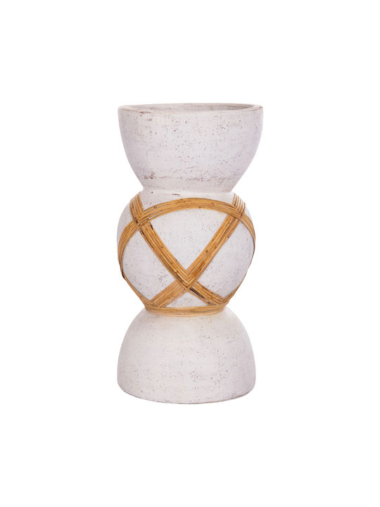 HomeMarkt Decorative Vase Maynard White 27.5x27.5x50cm